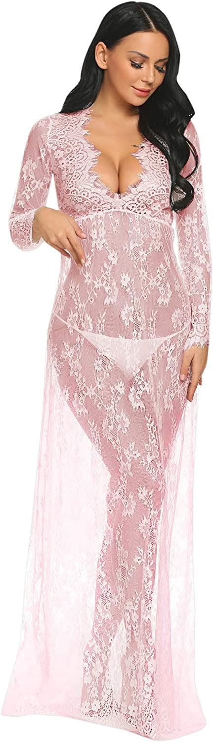 COSYOU Maternity Dress for Photography Baby Shower Long Gown Lingerie Floral Lace Nightgown Oversized Bikini Cover Up 0f846d26 a469 445f 8f1a fca98152c7ab.3cf9c70a27e20d47184dbc28d04bee8a